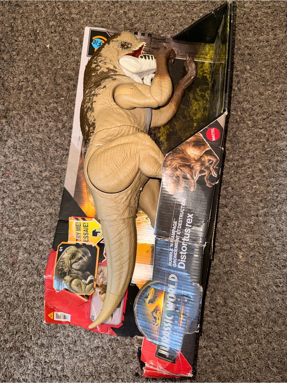 Jurassic World Rebirth Distortus Rex, Drex 22Inch Rumble N Rampage Dinosaur Toy - Picture 6 of 10